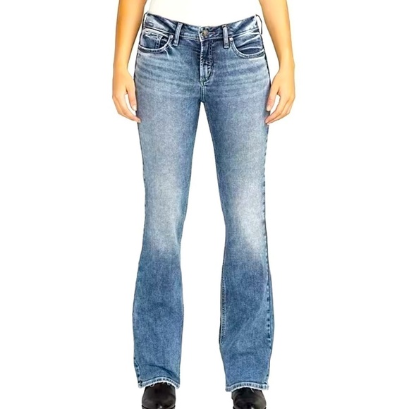 SILVER JEANS “SUKI” Classicore Light Wash Bootcut Frayed Hem/Zip Cabincore - Picture 1 of 12